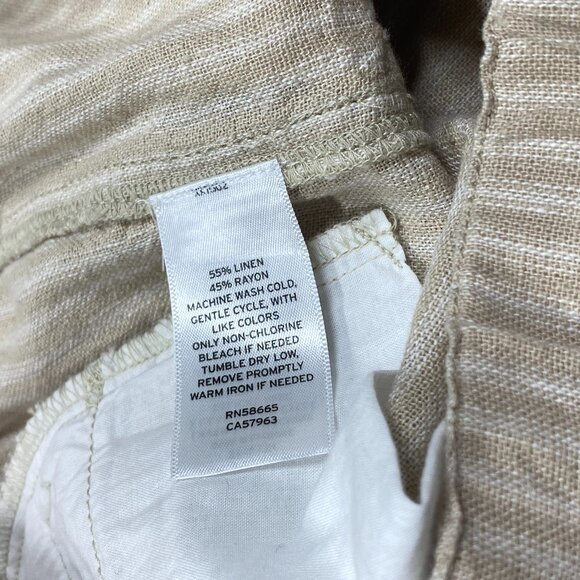 Caslon Linen Blend Pants - Striped Pull-On Petite Size PM - Picture 7 of 9